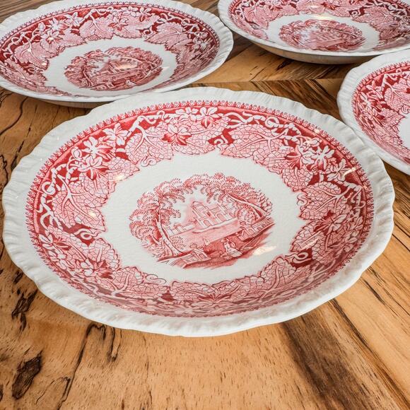 Early Mid-Century Mason's Vista Pink England Ironstone Small Plates-6.5"-Qty 6 - Picture 4 of 10